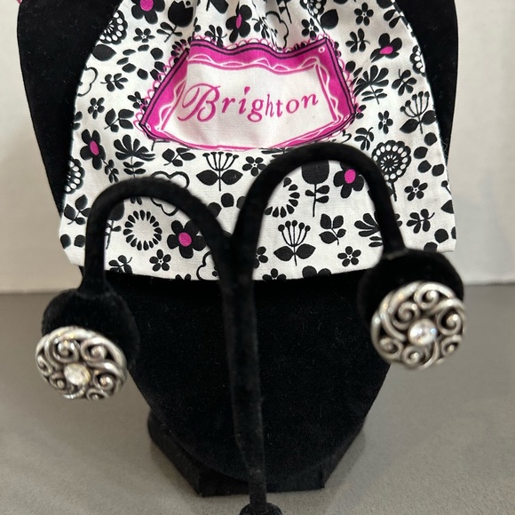 Brighton Contempo Filagree Ball & crystal long silver necklace and earring set - Picture 7 of 9